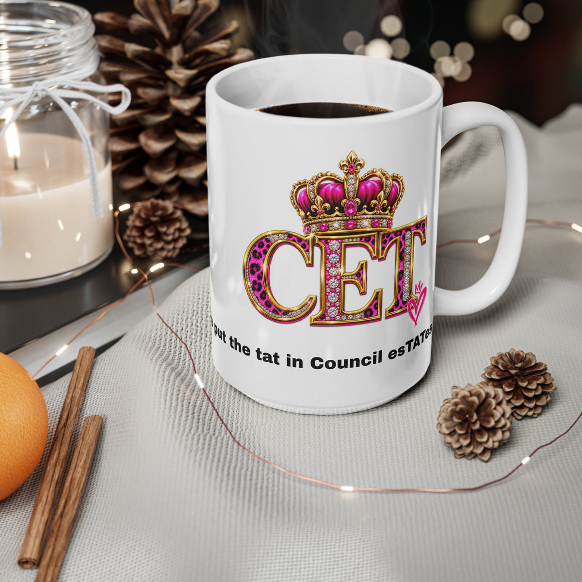 Council Estate Tat Pink Crown Mug – 11oz & 15oz
