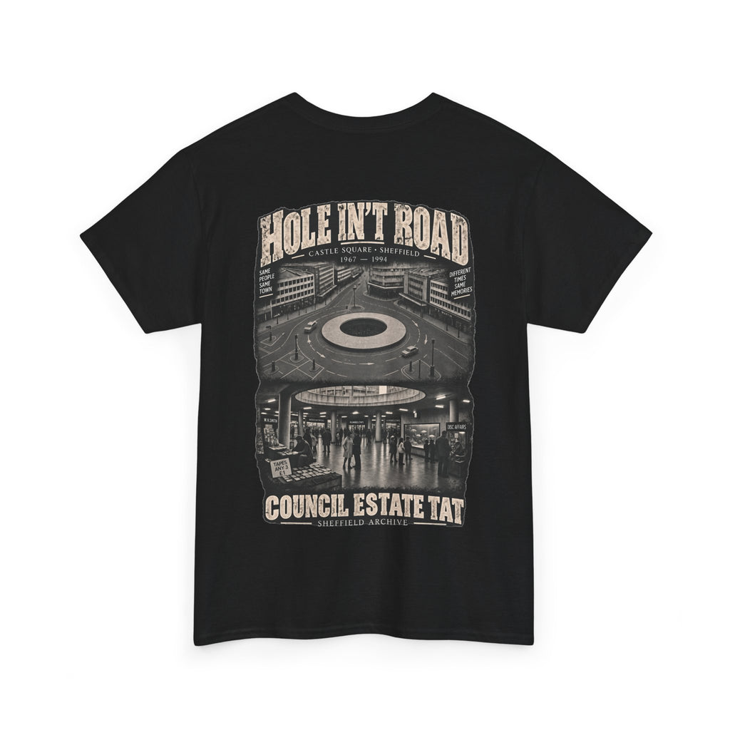 Hole in the Road Castle Square Sheffield black T-shirt – product view 4