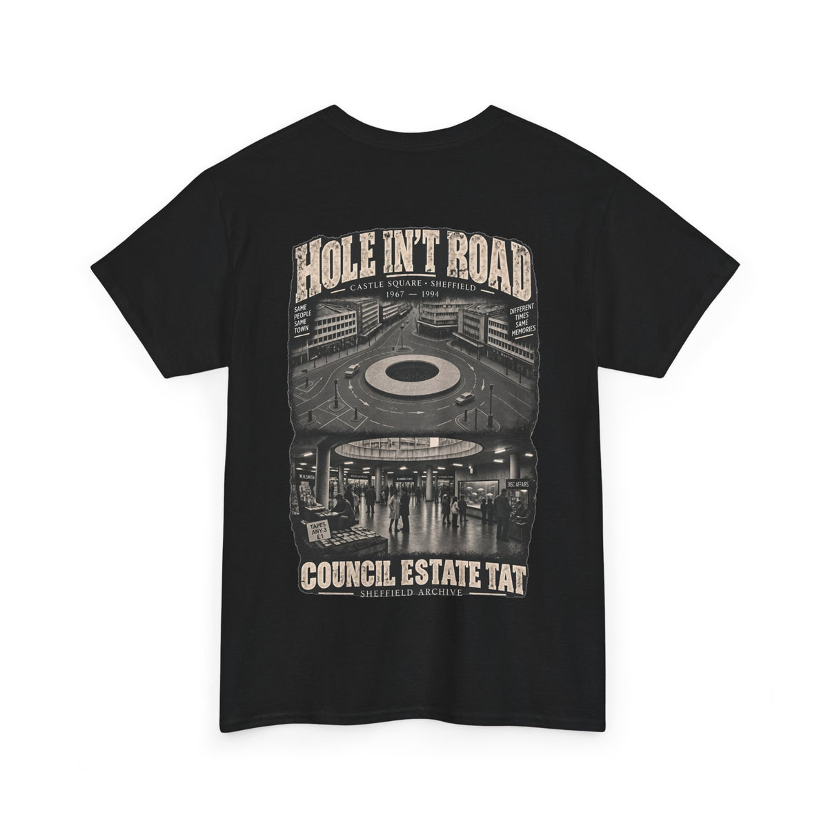 Hole in the Road Castle Square Sheffield black T-shirt – product view 4