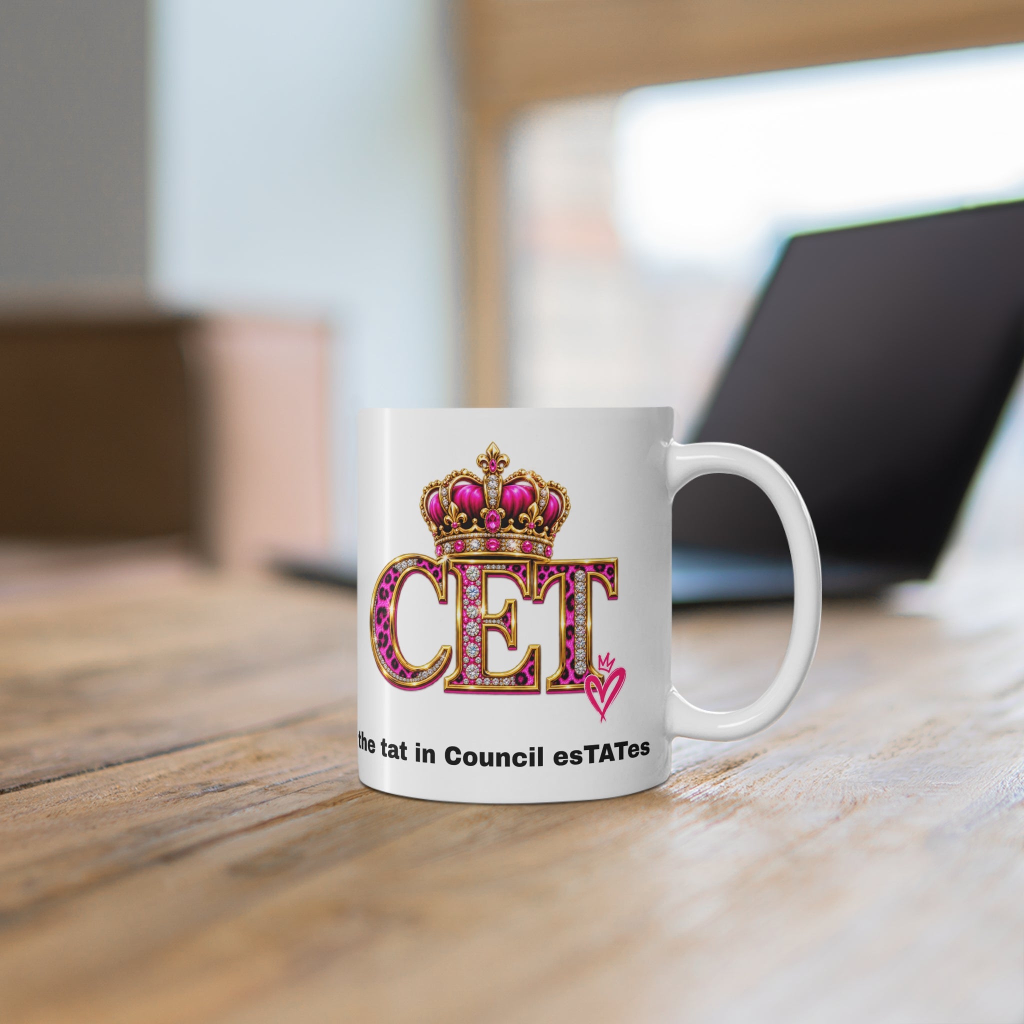 Council Estate Tat Pink Crown Mug – 11oz & 15oz
