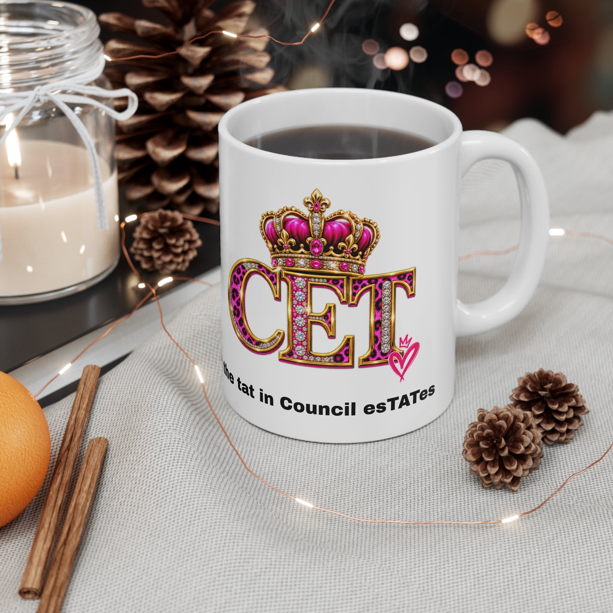 Council Estate Tat Pink Crown Mug – 11oz & 15oz