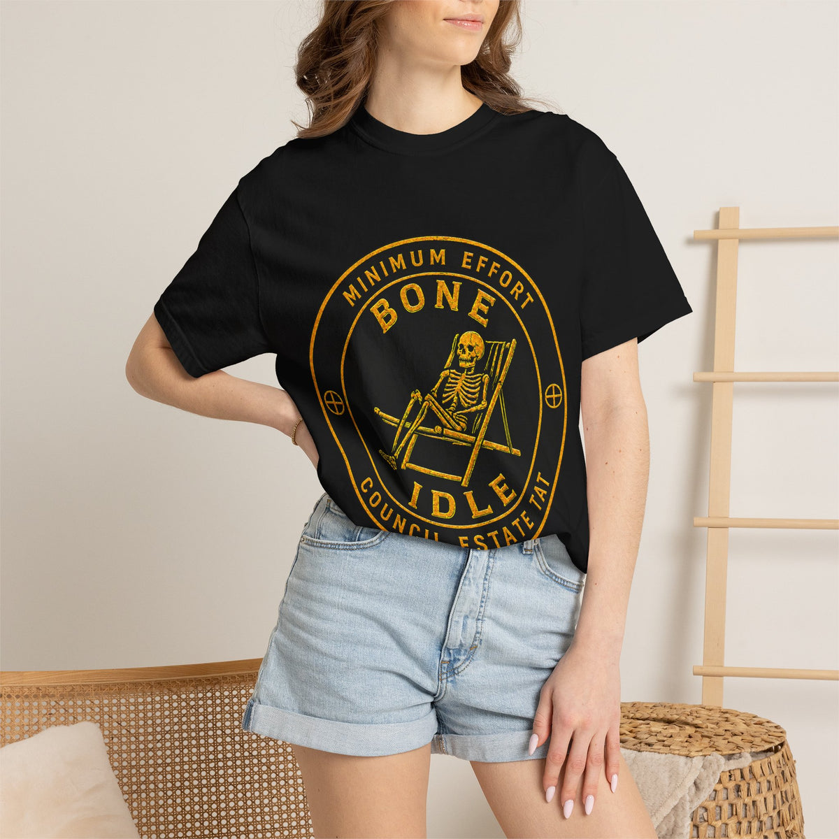 BONE IDLE — Minimum Effort Heavyweight T-Shirt | Council Estate Tat