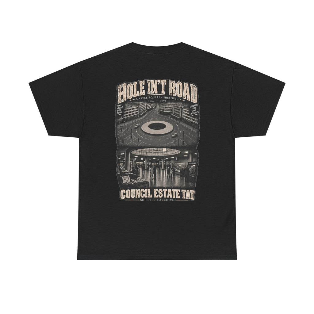 Hole in the Road Castle Square Sheffield black T-shirt – product view 2